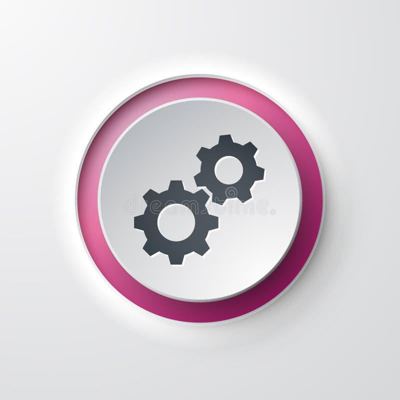 Web icon push-button gears stock illustration