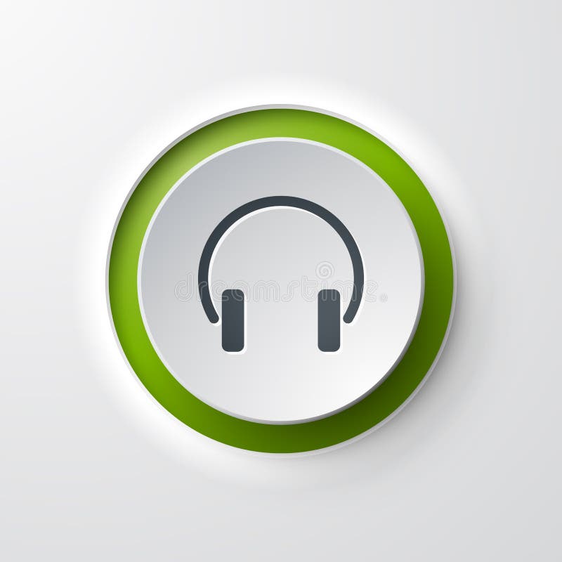 Web icon push-button headphone vector illustration