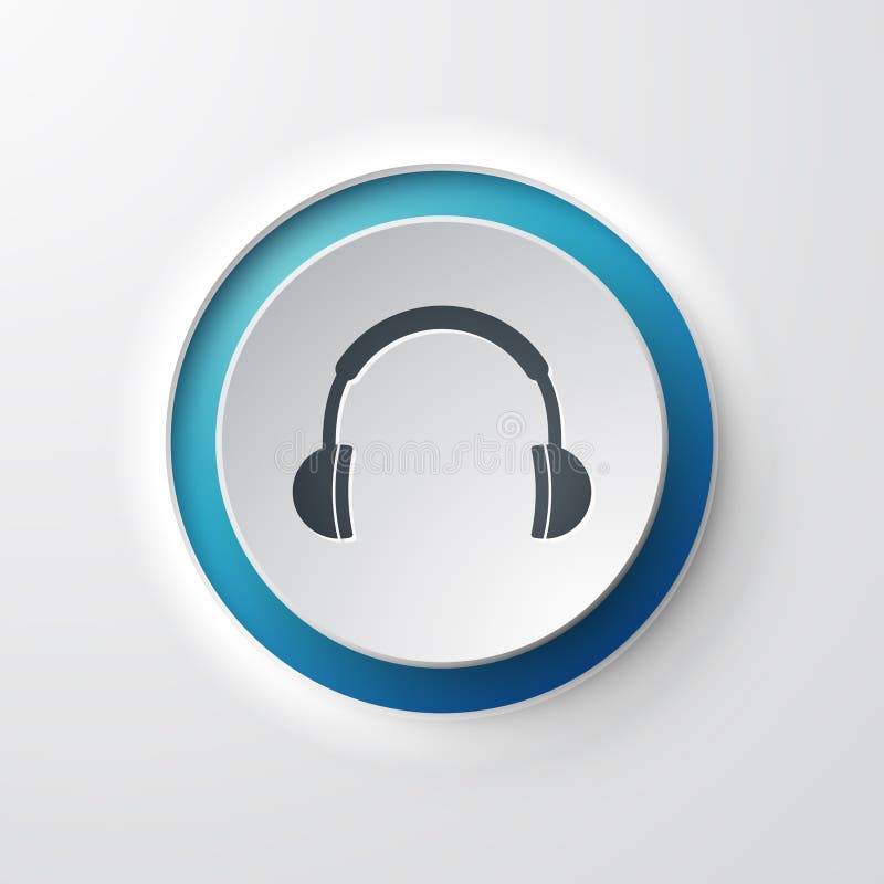 Web icon push-button headphone stock illustration