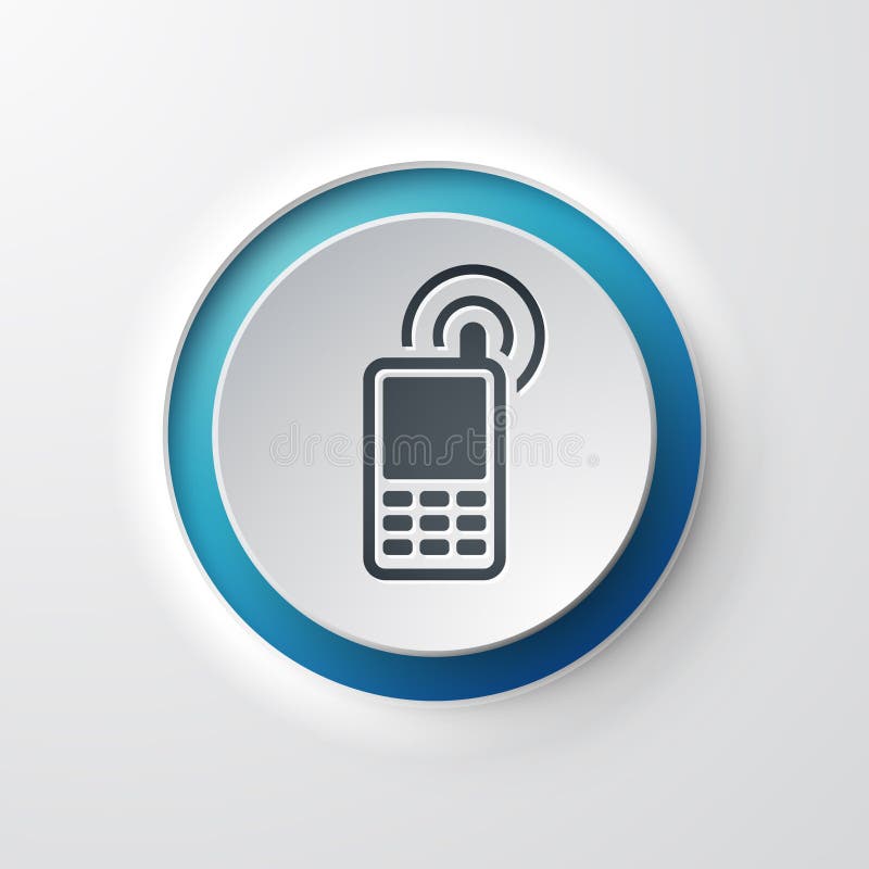 Web icon push button mobile phone contact stock illustration