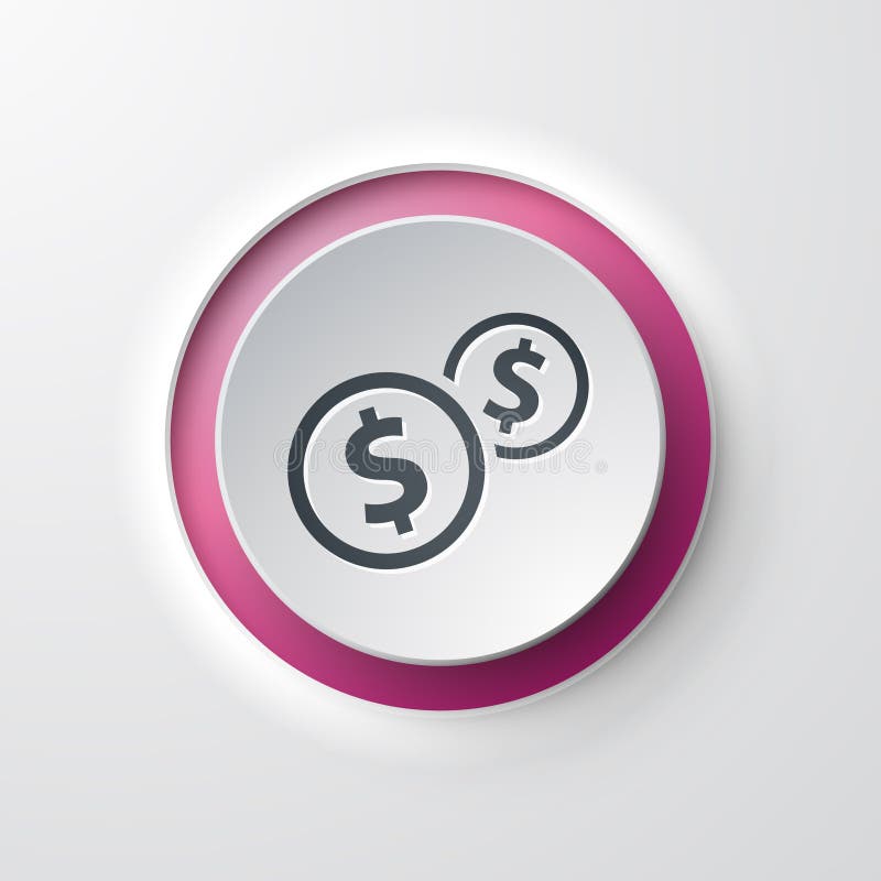 Web icon push button money finance dollar stock illustration