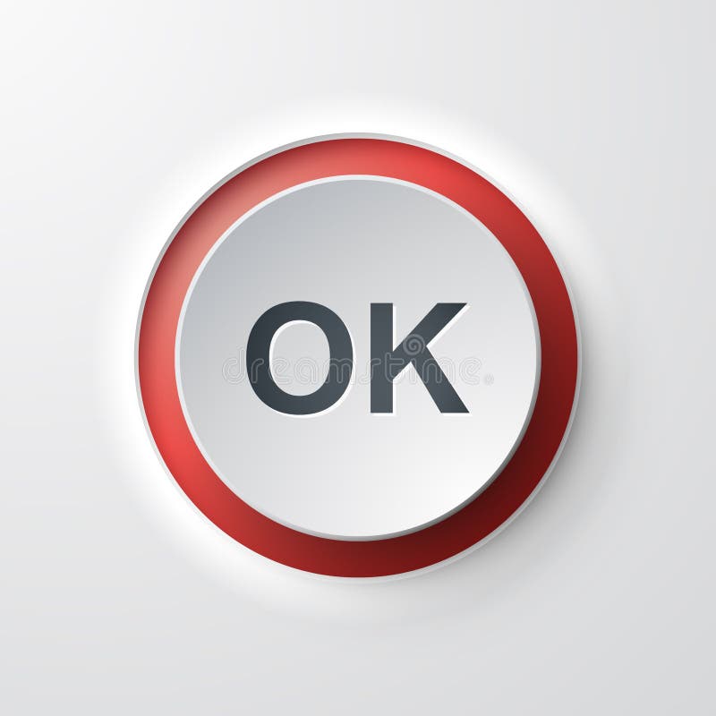 Web icon push button ok vector illustration