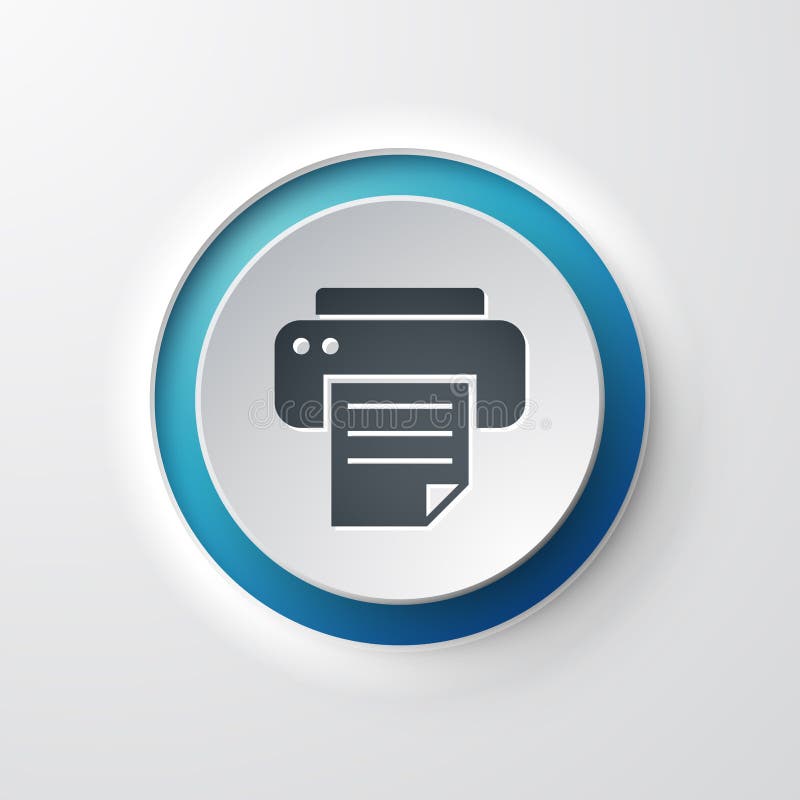 Web icon push-button printer vector illustration