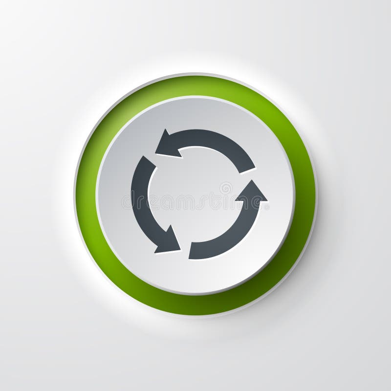 Web icon push-button recycling vector illustration