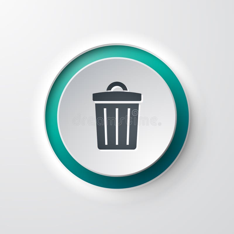 Web icon push button trash can vector illustration