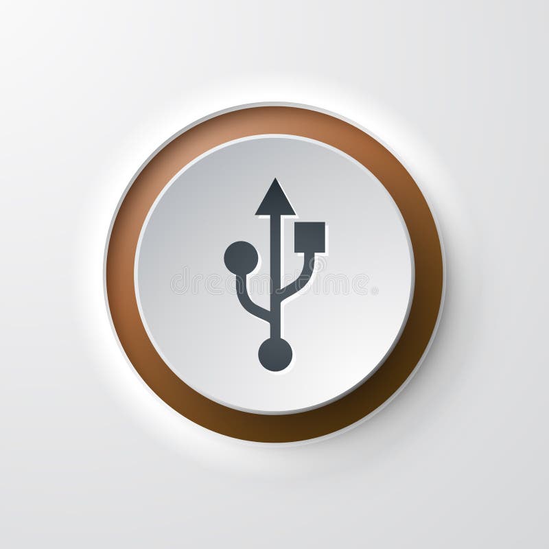 Web icon push-button usb vector illustration