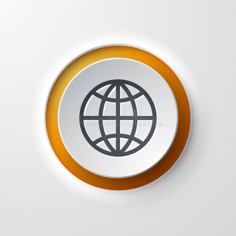 Web icon push button world map globe stock illustration