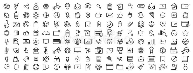 Web icon set. Web design icons. Vector line icons set. Web development icons in line style. Simple web icons set. Ui design. EPS 10