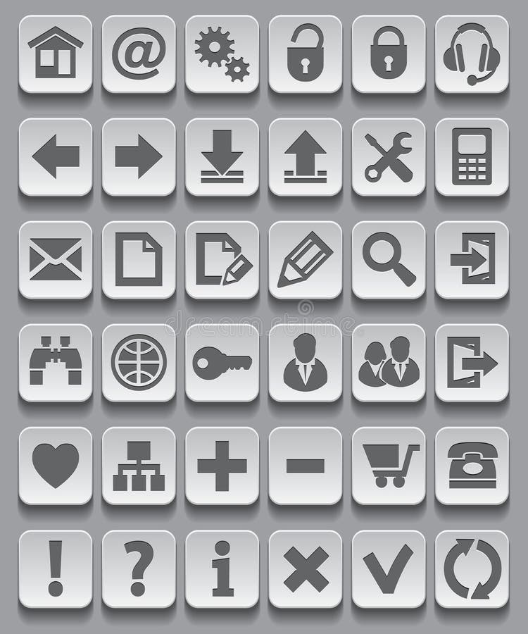 Web Icon set stock vector. Illustration of shadow, download - 47473640