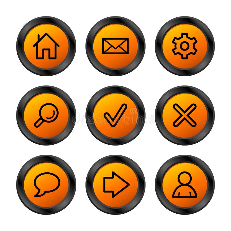 Contour Icons Mail Orange Web Stock Illustrations 48 Contour Icons