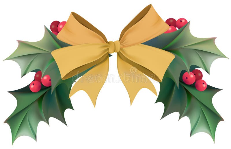 Illustration of Christmas Wreath Bow Stock Illustration Illustration