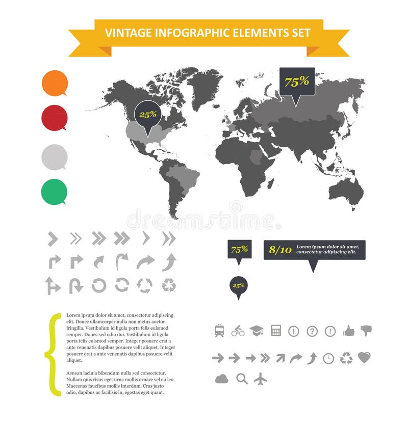 Web infographic elements set isolated