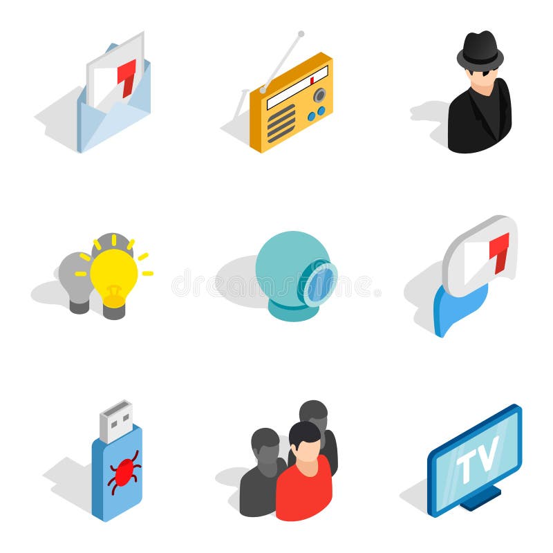 Web install icons set, isometric style stock illustration