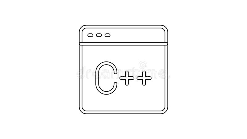 黑线软件Web开发人员编程代码图标（白色背景中）. javascript计算机脚本程序代码4k视频运动图形动画的随机部分.