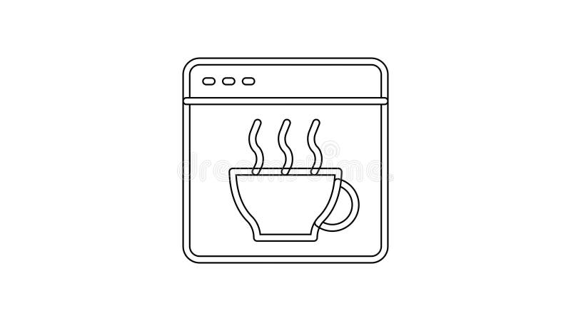 黑线软件Web开发人员编程代码图标（白色背景中）. javascript计算机脚本程序代码4k视频运动图形动画的随机部分.