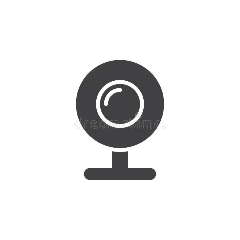 Web Kamera Webcamikonenvektor Fullte Flaches Zeichen Das Feste Piktogramm Das Auf Weiss Lokalisiert Wurde Vektor Abbildung Illustration Von Fullte Feste