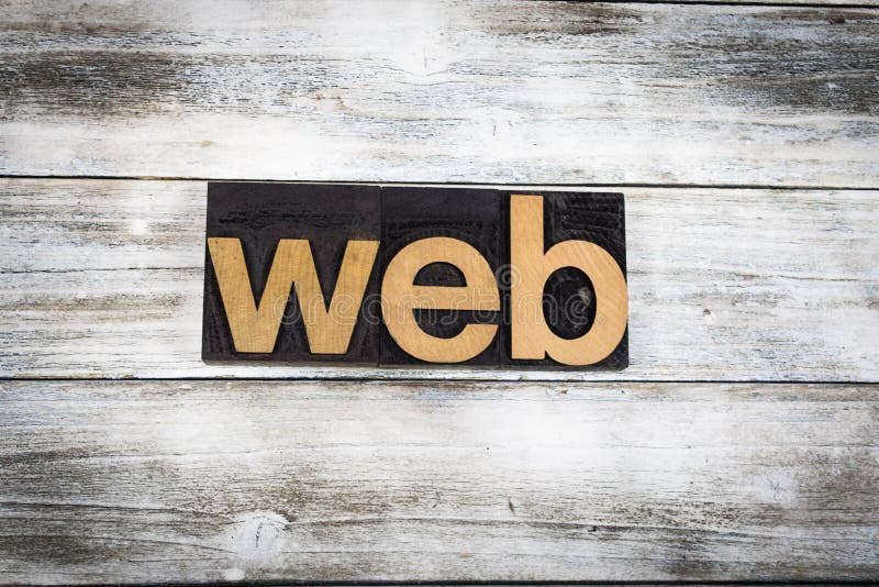 Web Letterpress Word on Wooden Background royalty free stock image