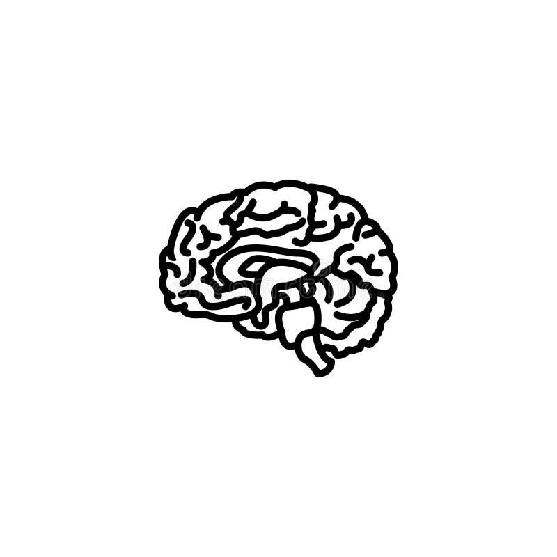 Line icon. Human brain stock vector. Illustration of wisdom - 110820848