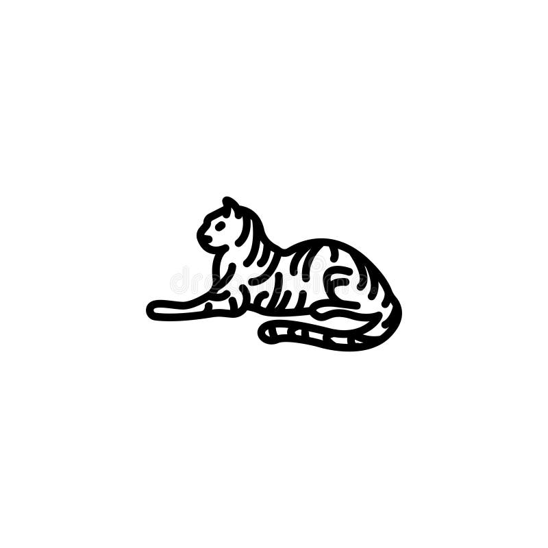 Line icon. Tiger; wild animals stock illustration