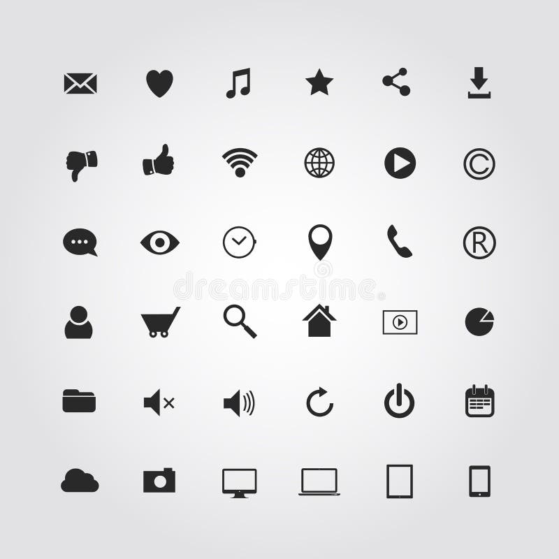 36 web media icons set. Vector illustration vector illustration