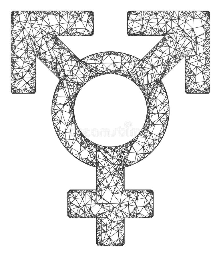 Web Mesh Polyandry Sex Symbol Vector Icon Stock Vector Illustration 