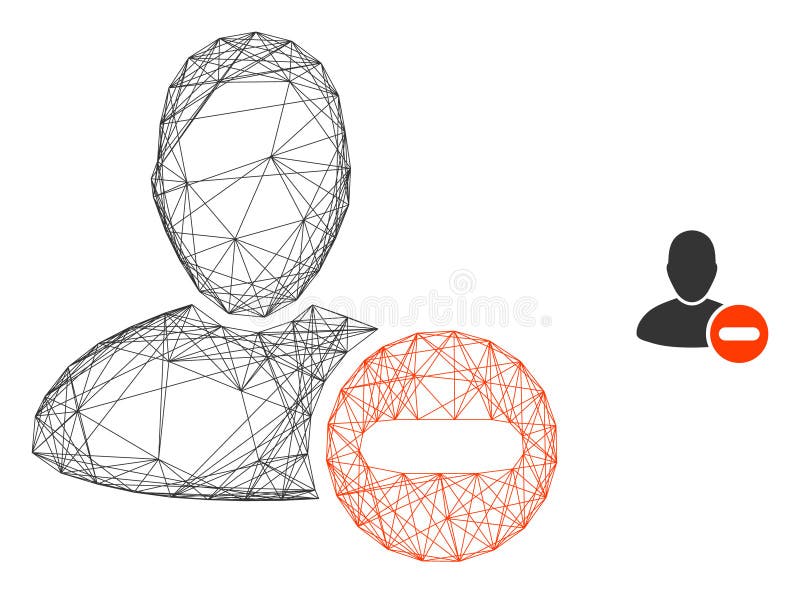 Web Mesh Remove User Vector Icon stock illustration