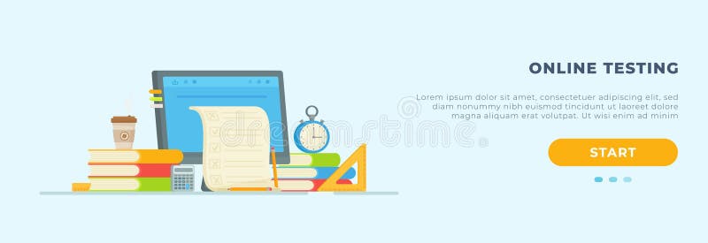 Vector illustration of computer exams. royalty free illustration