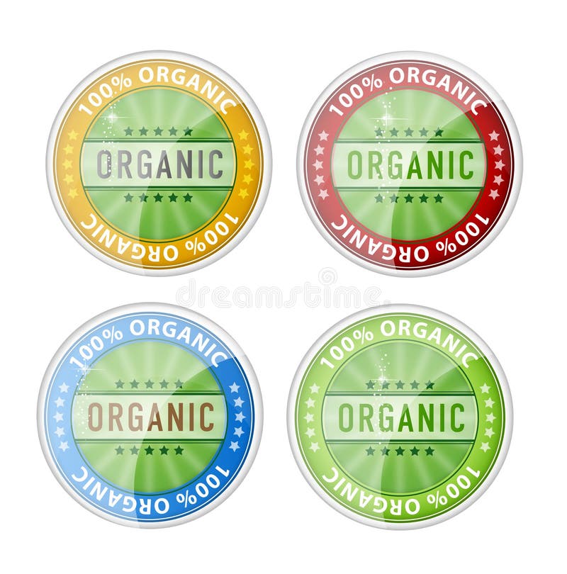 Web organic labels emblems symbols set