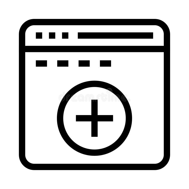Download Web Page Add Vector Line Icon Stock Vector - Illustration ...