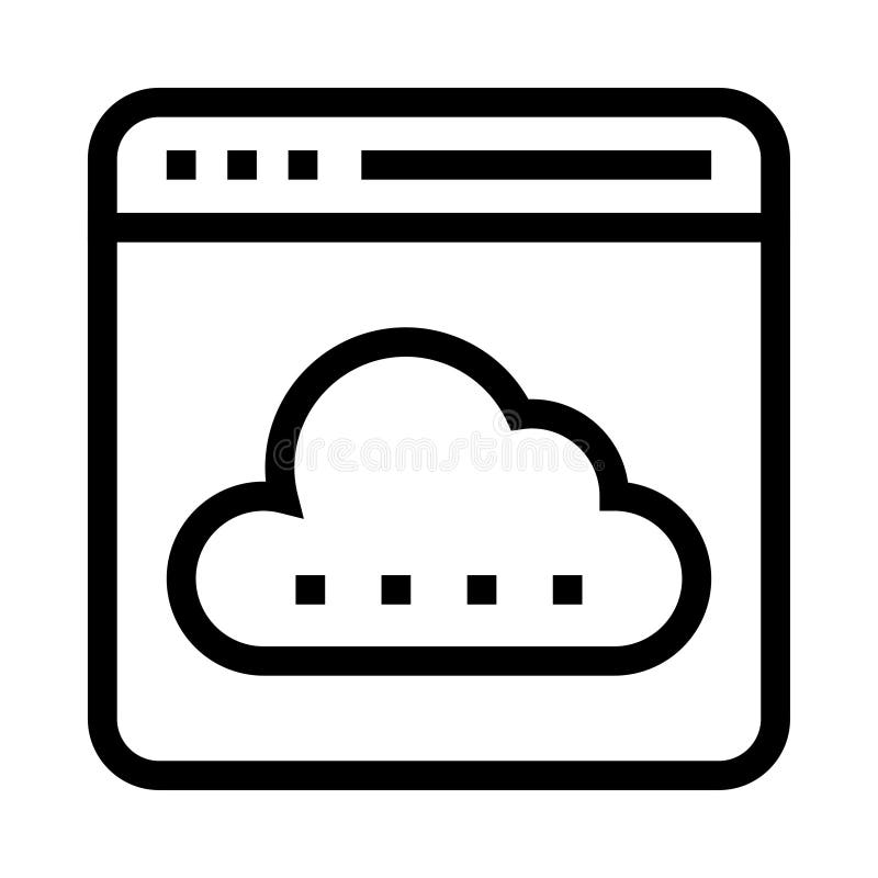 Web page cloud mail vector line icon royalty free illustration