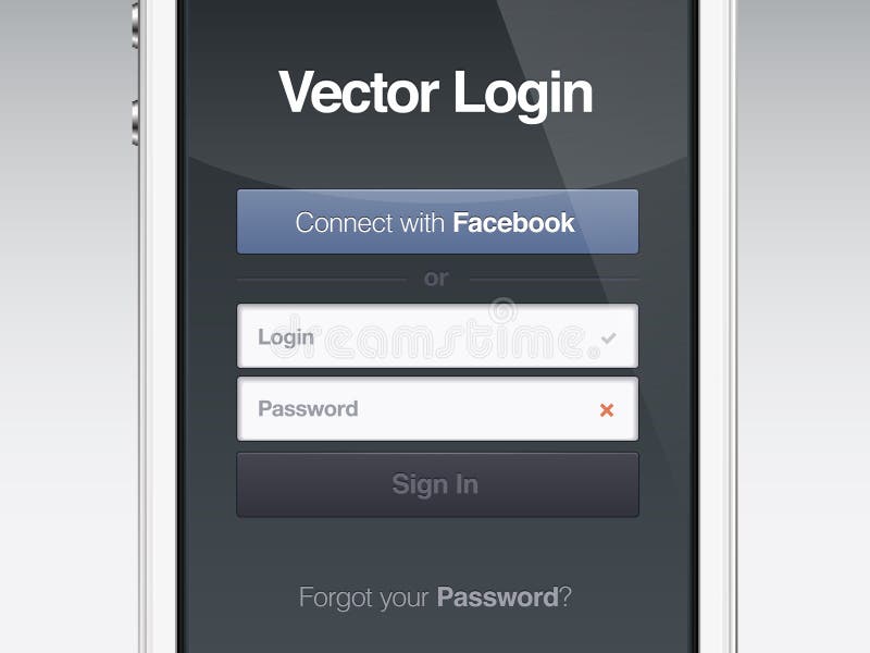 Login Screen Green Online User Web Page Stock Vector ...