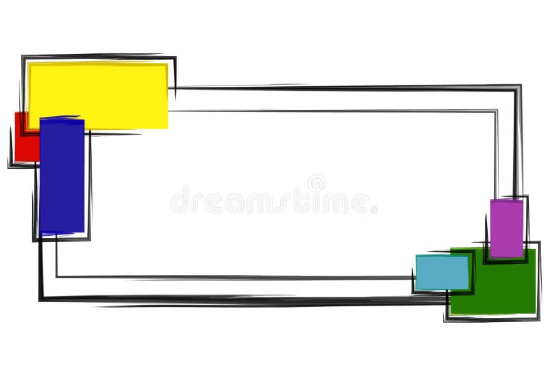 An isolated rectangle and square shaped logo, label, sticker or decorative template element in yellow, blue, red, purple and green colors and abstract designs. Ideal for web page logos and print projects. Blue square logo vectors