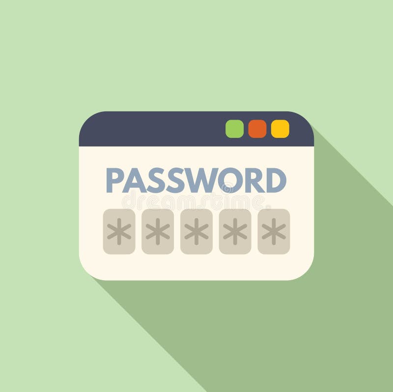 Web password icon flat vector. Change online view royalty free illustration