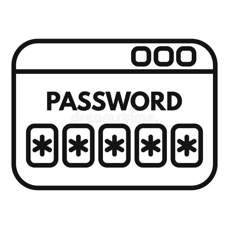 Web password icon outline vector. Change online view royalty free illustration