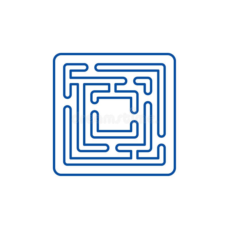 Path in the maze line icon concept. Path in the maze flat vector symbol, sign, outline illustration. vector illustration.