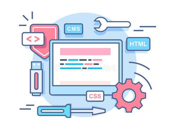 Web Programming Development Concept Stock Vector - Illustration of ...