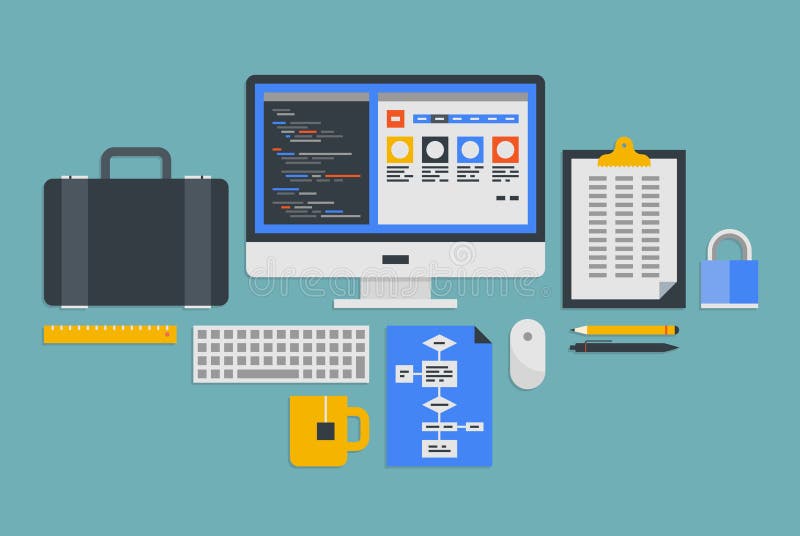 Web programming development vector illustration Web programming development vector illustration