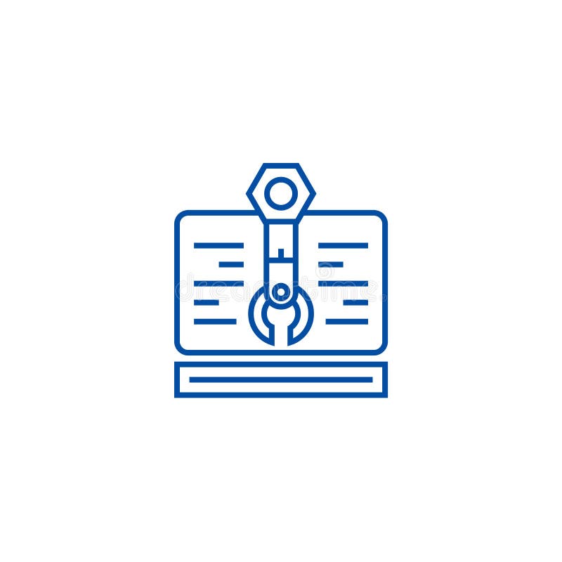 Web project line icon concept. Web project flat vector symbol, sign, outline illustration. royalty free illustration.