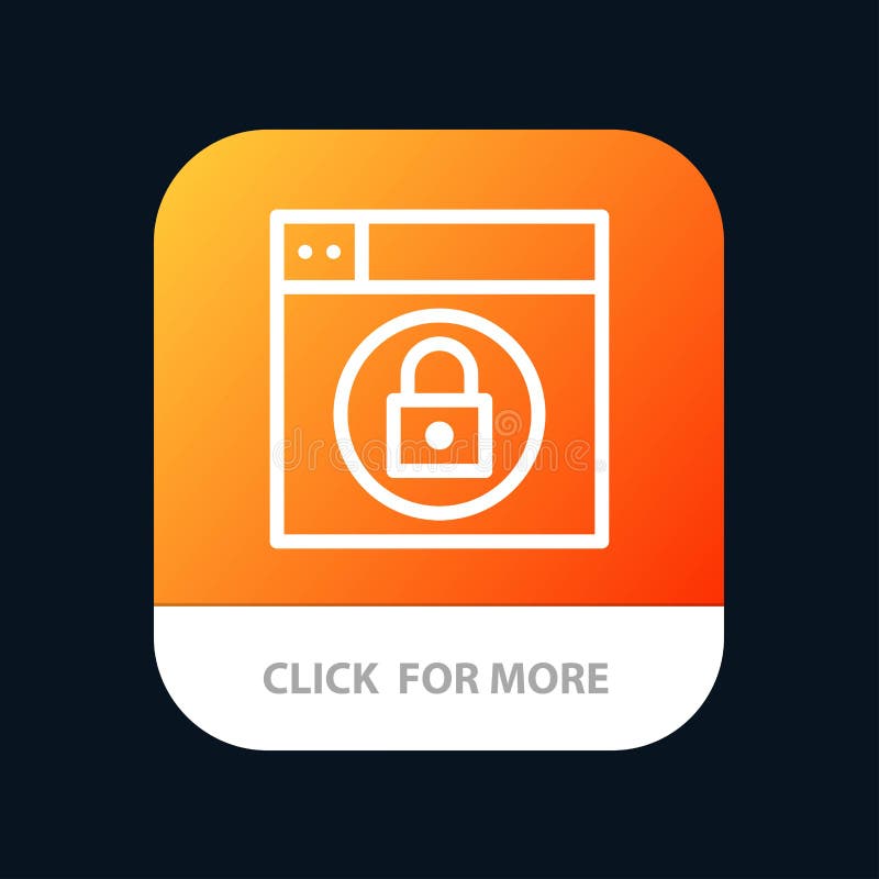 Web, projeto, botão móvel do App do fechamento Android e linha versão do IOS ilustração do vetor
