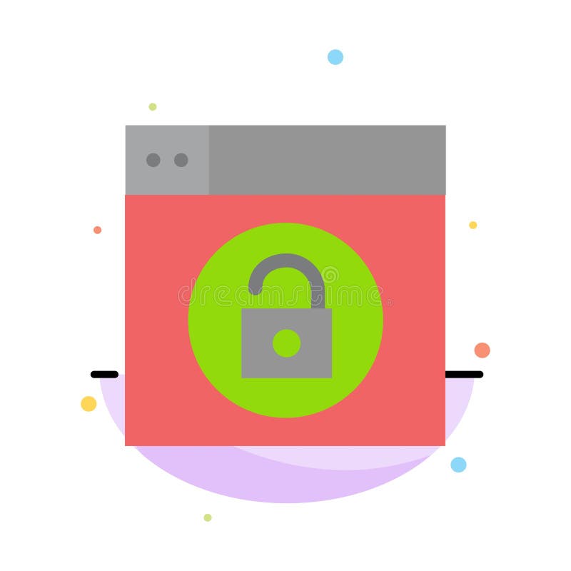 A Web, projeto, fechamento, destrava o molde liso abstrato do ícone da cor ilustração royalty free