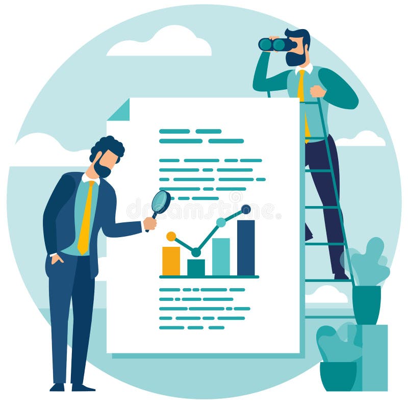 Web search and internet data analysis stock illustration