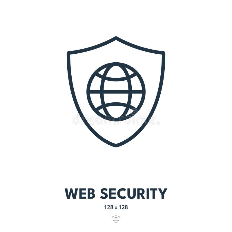 Web Security Icon. Internet, Secure, Safe. Editable Stroke. Vector Icon royalty free illustration