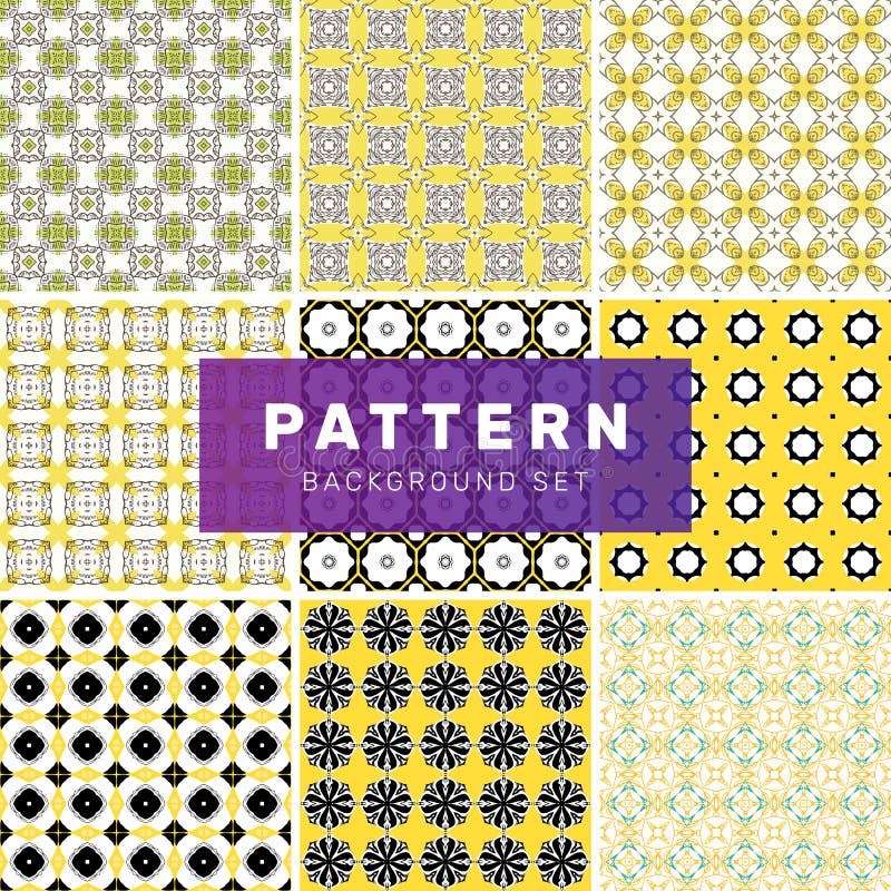 Set of Geometric Abstract Patterns Stock Illustration Illustration of