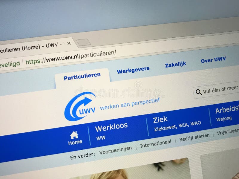 Web site da agência de segurança social e do escritório de emprego holandeses UWV
