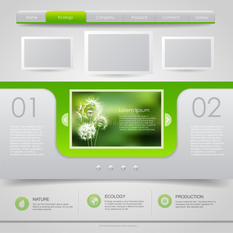 Web site design. Ecology background royalty free illustration