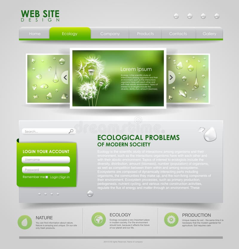 Web site design. Ecology background stock illustration