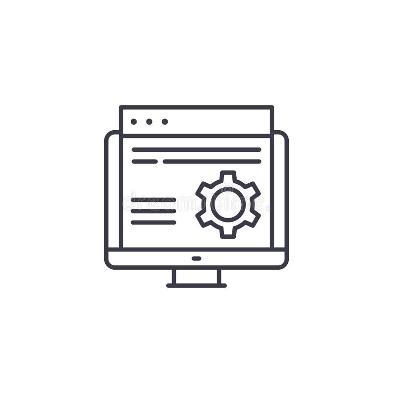 Web site development linear icon concept. Web site development line vector sign, symbol, illustration. vector illustration Web site development linear icon concept. Web site development line vector sign, symbol, illustration. vector illustration