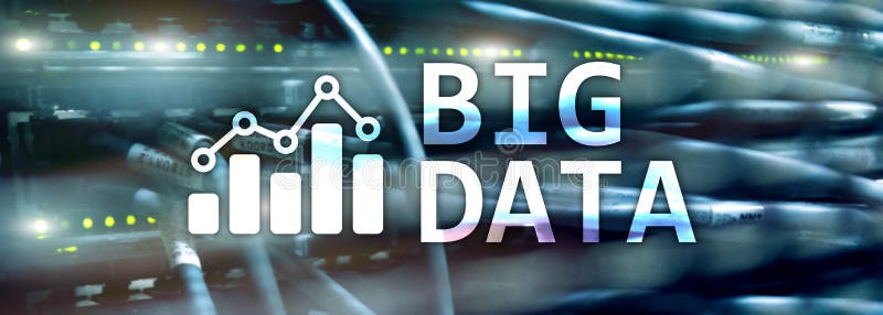 Web site header. Big data analysing server. Internet and technology. royalty free illustration