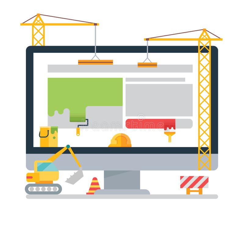 Web site sob a construção ilustração stock Web site sob a construção ilustração stock