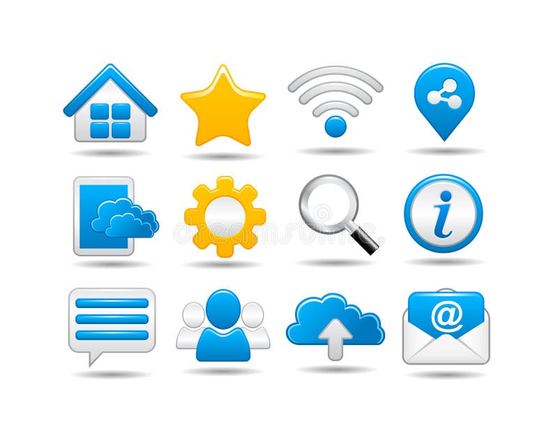 Web and Social media Icon set use in computer